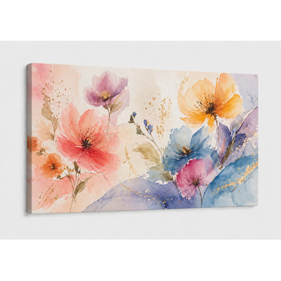 Impression sur toile 24 x 36 pouces, grande impression d'art sur toile abstraite florale colorée moderne, salon, chambre à coucher, bureau