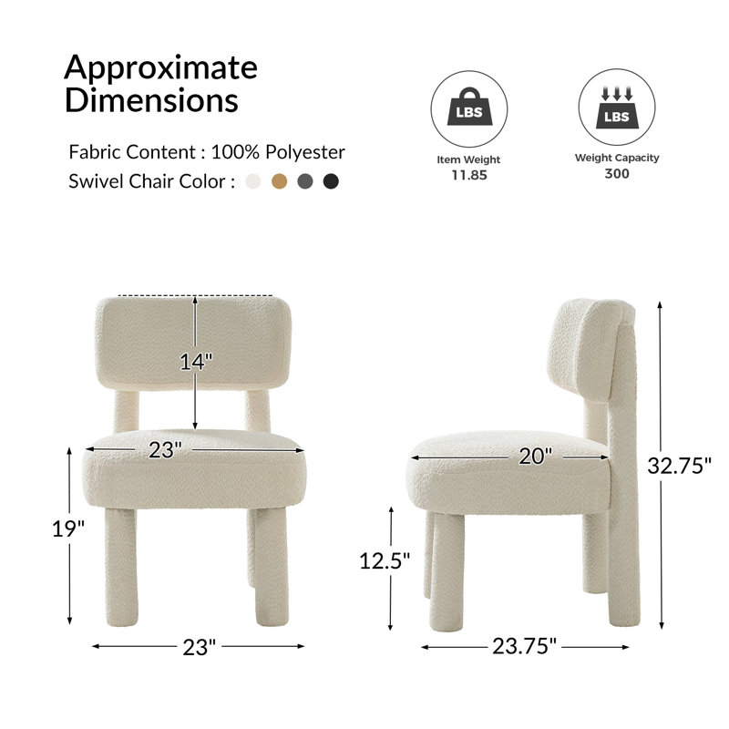Chaise rembourrée Vitina, Beige