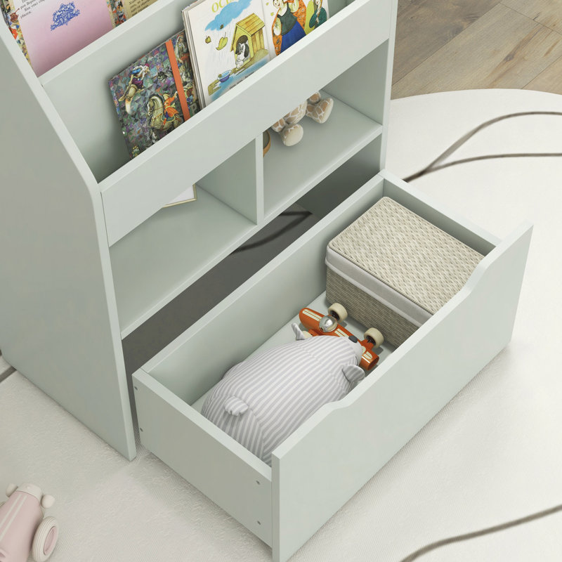 Bibliothèque multi-étagères avec tiroir de rangement pour livres, salle de jeux