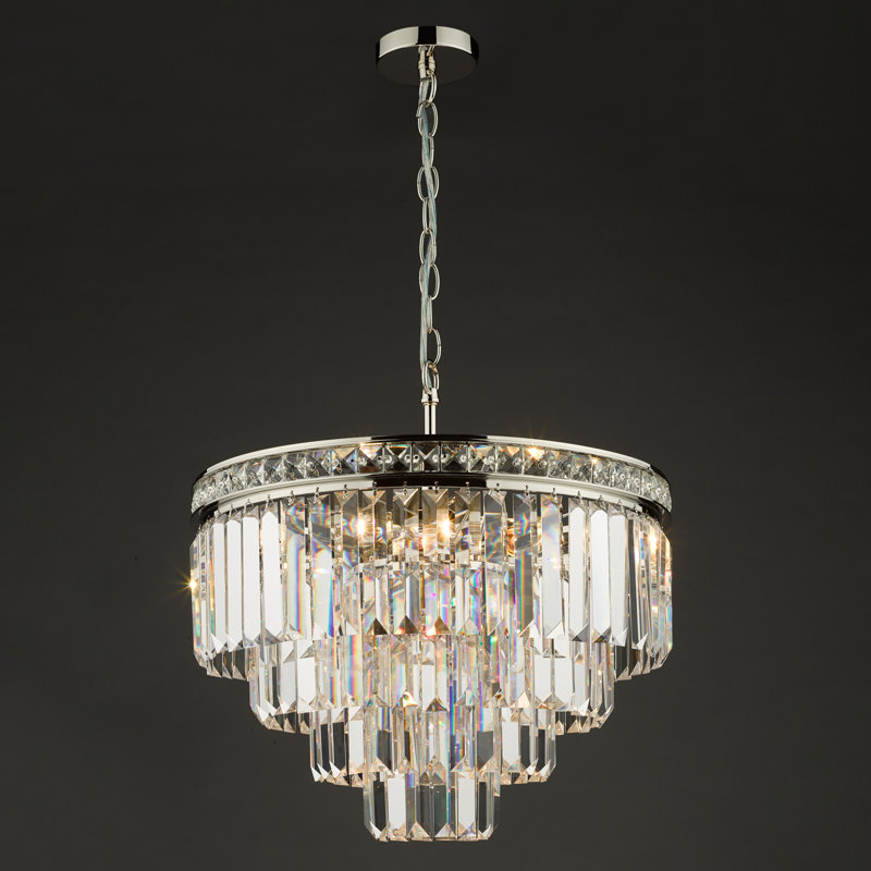 Anjelique 4 - Light Crystal Chandelier, Polished Nickel/Crystal