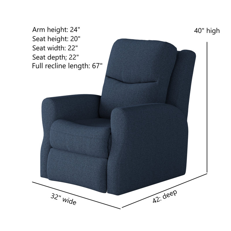 Fauteuil inclinable et pivotant Fame, Polyester bleu