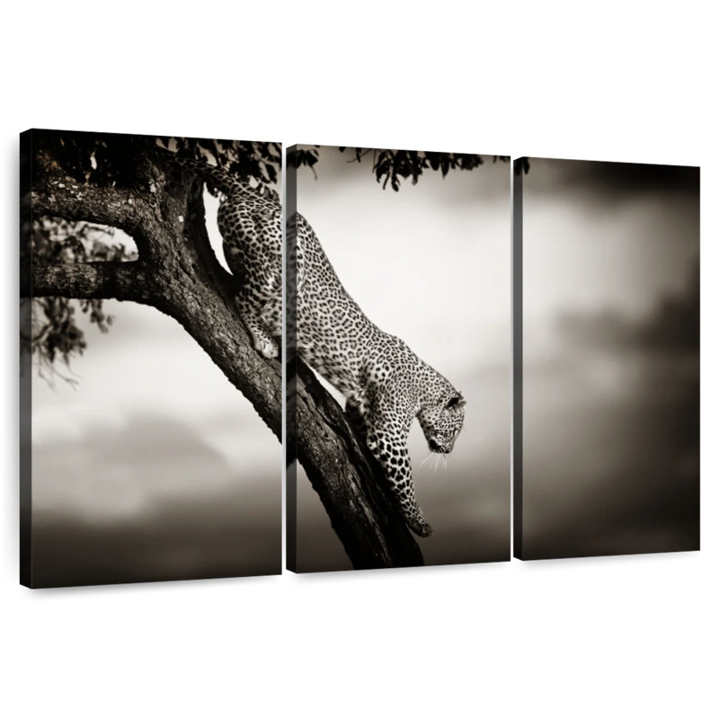 Leopard Coming Down, 42" H x 65" W