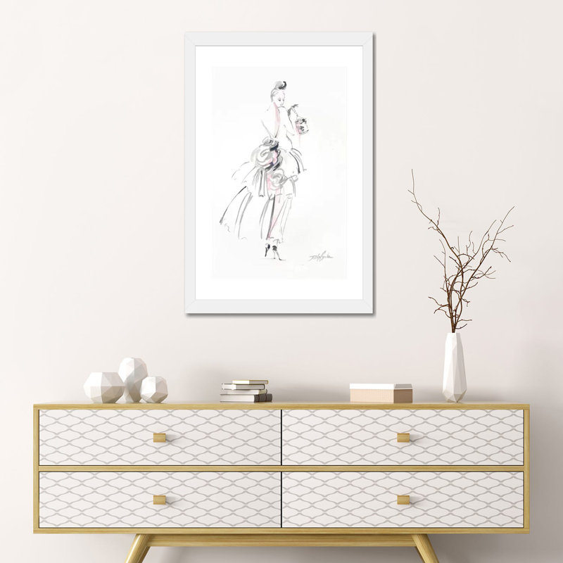 Reproduction d’art, "A floral Affair" par Debi coules, H 24 po x l 16 po x P 1 po, Papier encadré blanc, Blanc