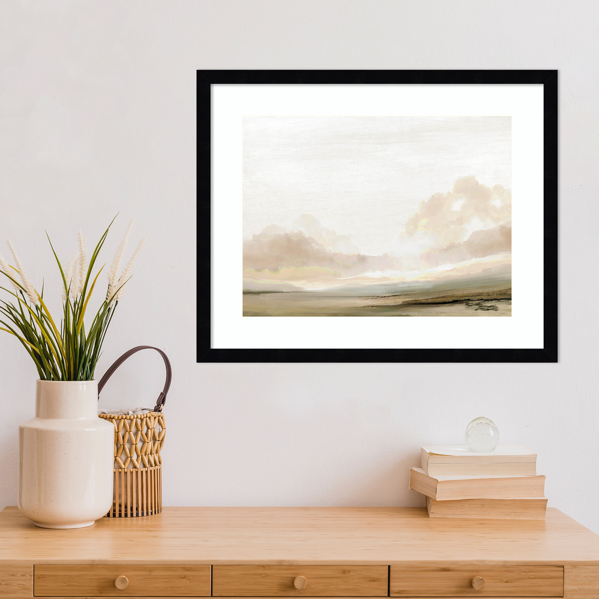 Southern Landscape by Dan Hobday, Black, 17" H x 21" W x 1" D