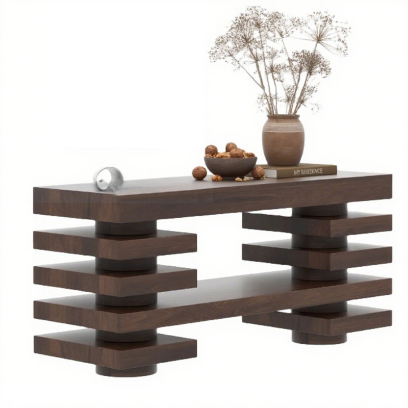Retro Minimalist Console Table, 33.46" H x 55.12" W x 15.75" D