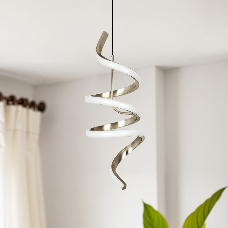 Luminaire suspendu à DEL unique, largeur 5,5 po, blanc froid 6000 K, Nickel