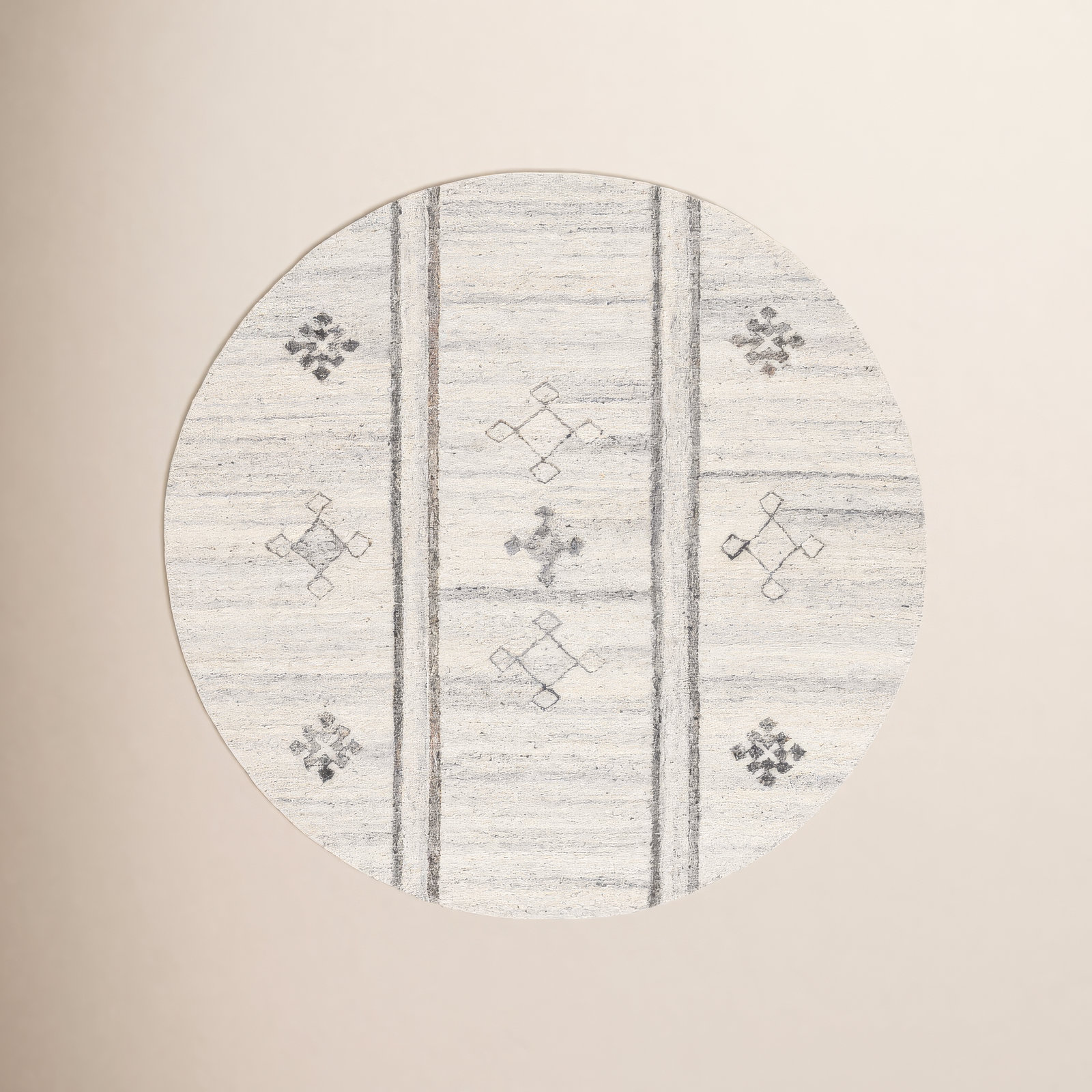 Jax Gray Hand-Woven Flatweave Wool Rug, Round 6'