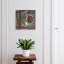 Key cabinet for home, Opens to the right, 30x30x5, White, A cup with poppy seeds and a turquoise plate, 