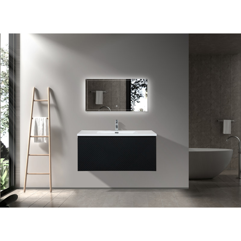 Meuble-lavabo mural simple l 39 po x P 19 po x H 19 po