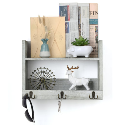 Aleanna Floating Shelf with Hooks