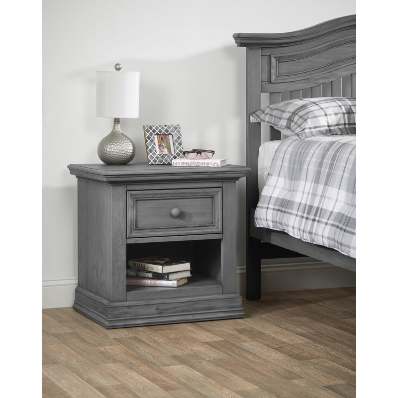 Oxford Baby Glenbrook 1 Drawer Nightstand, Graphite Gray