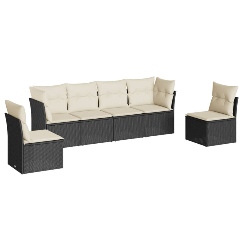 Ensemble de canapé de jardin Vidaxl, Blanc, crème, Noir