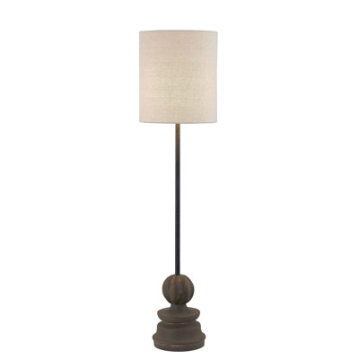 Rae 41" Buffet Lamp with Linen Shade, Dark Matte Bronze