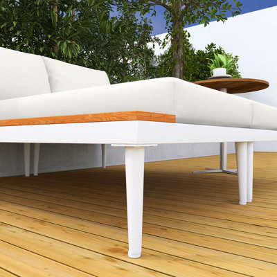 Lit de repos de patio de 55 po de largeur avec coussins