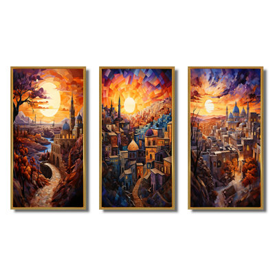 " Judaism Judaic Journey To Synagogue II " 3 - Pieces