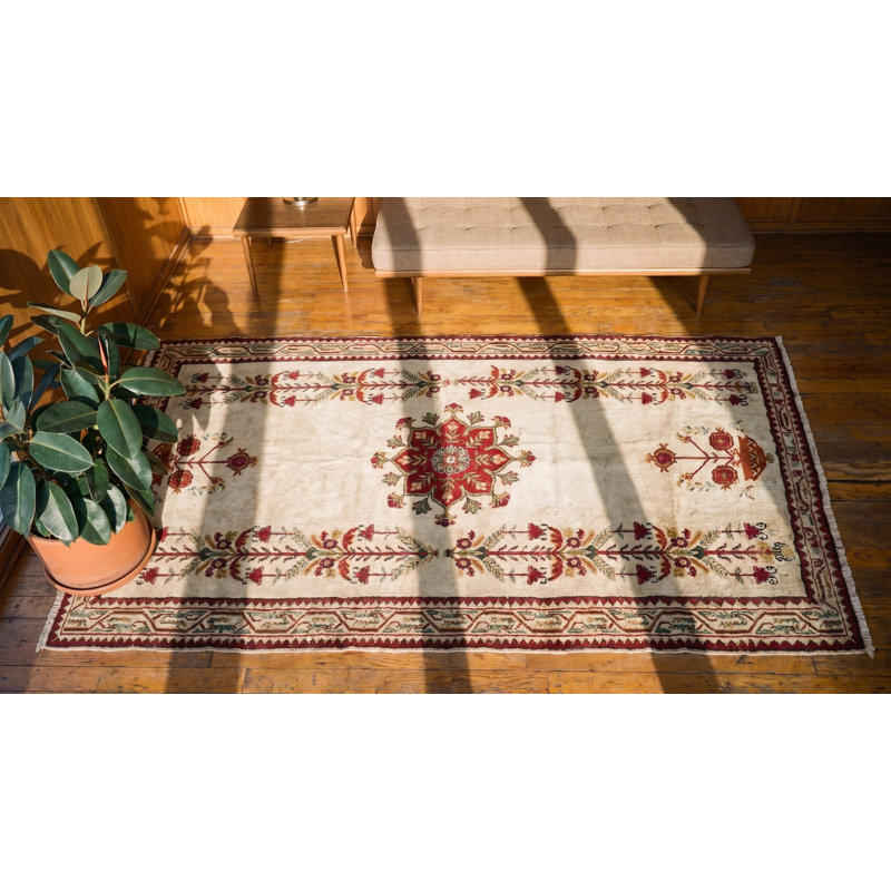 Tapis ivoire turc antique Ghiordes