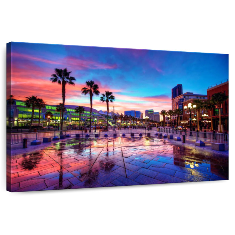 Couleurs de coucher de soleil Sireci San Diego, H 34 po x l 51 po
