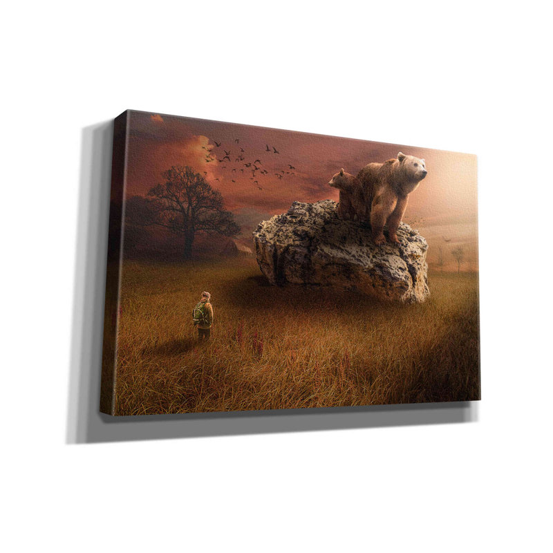 «Million Pines» par Alan, estampe numérique sur toile «Bear With Me», H 12 po x l 18 po x P 0,75 po