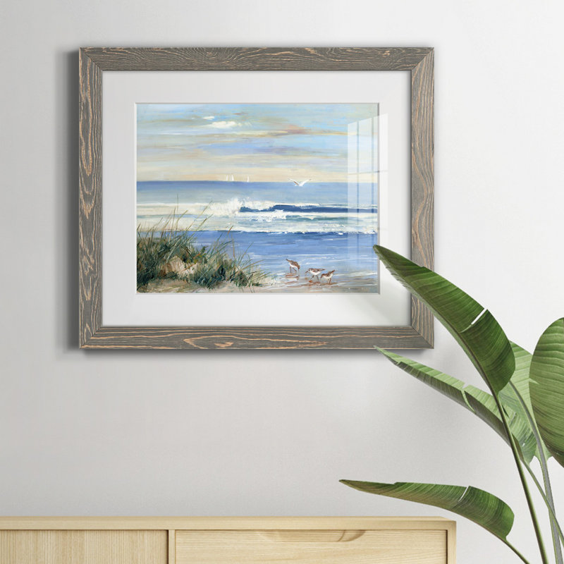Beach Combers par J Paul - reproduction de cadre photo, H 31 po x l 44 po, Gris