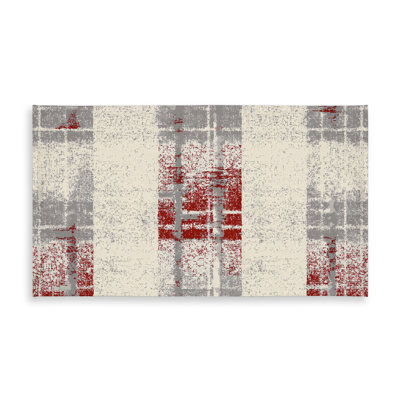 Grunge Red Pattern Tablecloth | White Indoor Outdoor Decor