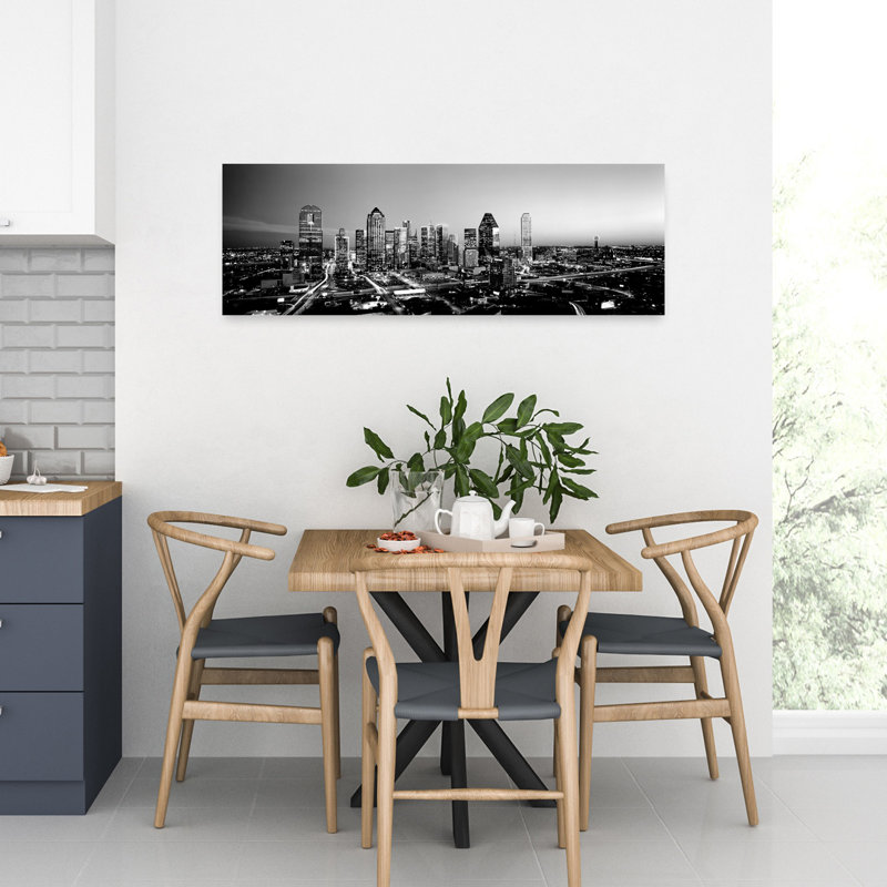 Night Dallas Texas USA by Mark Segal - Wrapped Canvas Panoramic Print, 30.48 cm H x 91.44 cm W