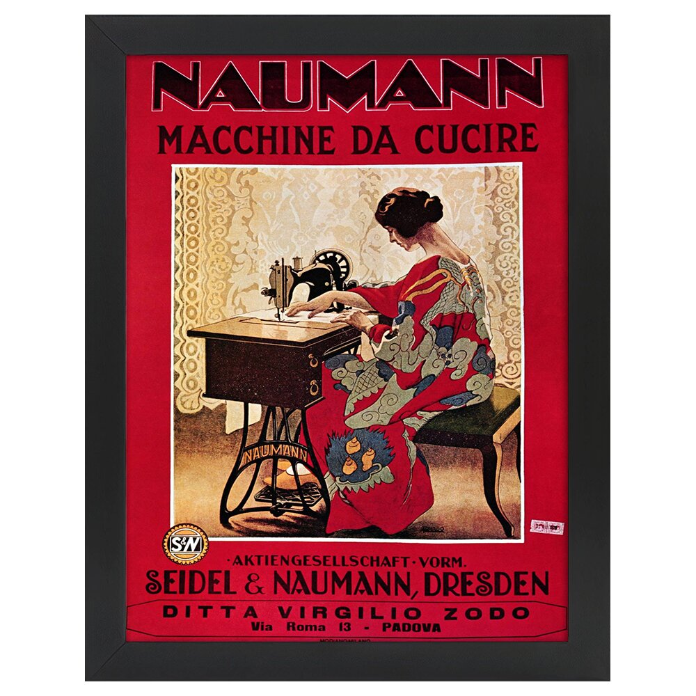 Leinwandbild Vintage Advertising Poster Naumann Sewing Machines