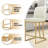 Upholstered Counter Height Bar Stools, PU Leather Barstool Upholstered Armless Kitchen Island Stools-1607057008