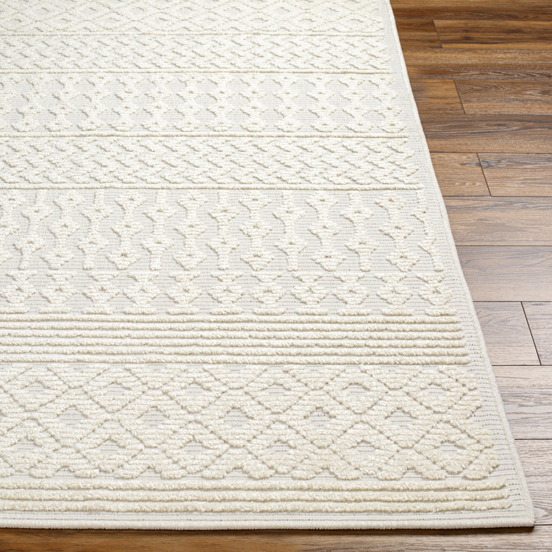 Tapis géométrique tissé à la machine Anestassia, Rectangle 2 pi x 2 pi 10 po