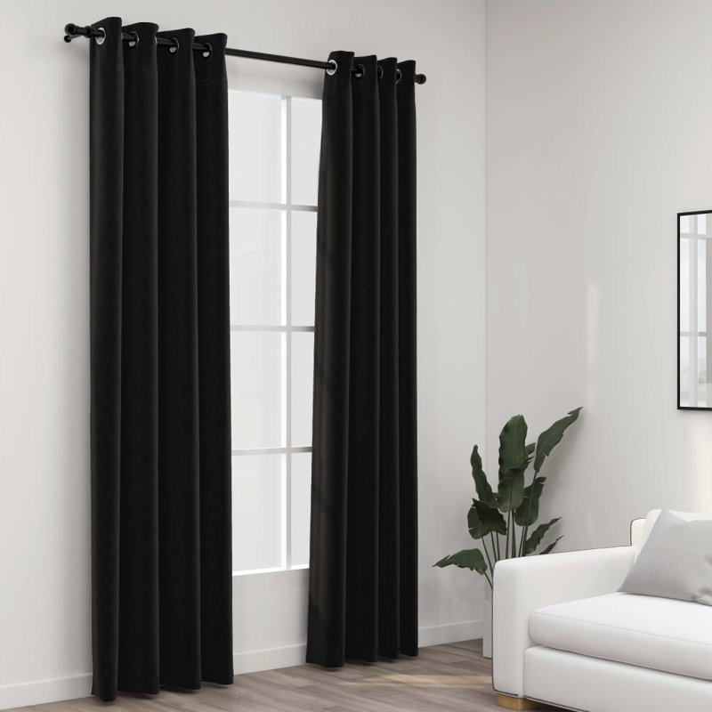 Chaarvi Blackout Curtain, 140cm Width x 225cm Drop, Anthracite