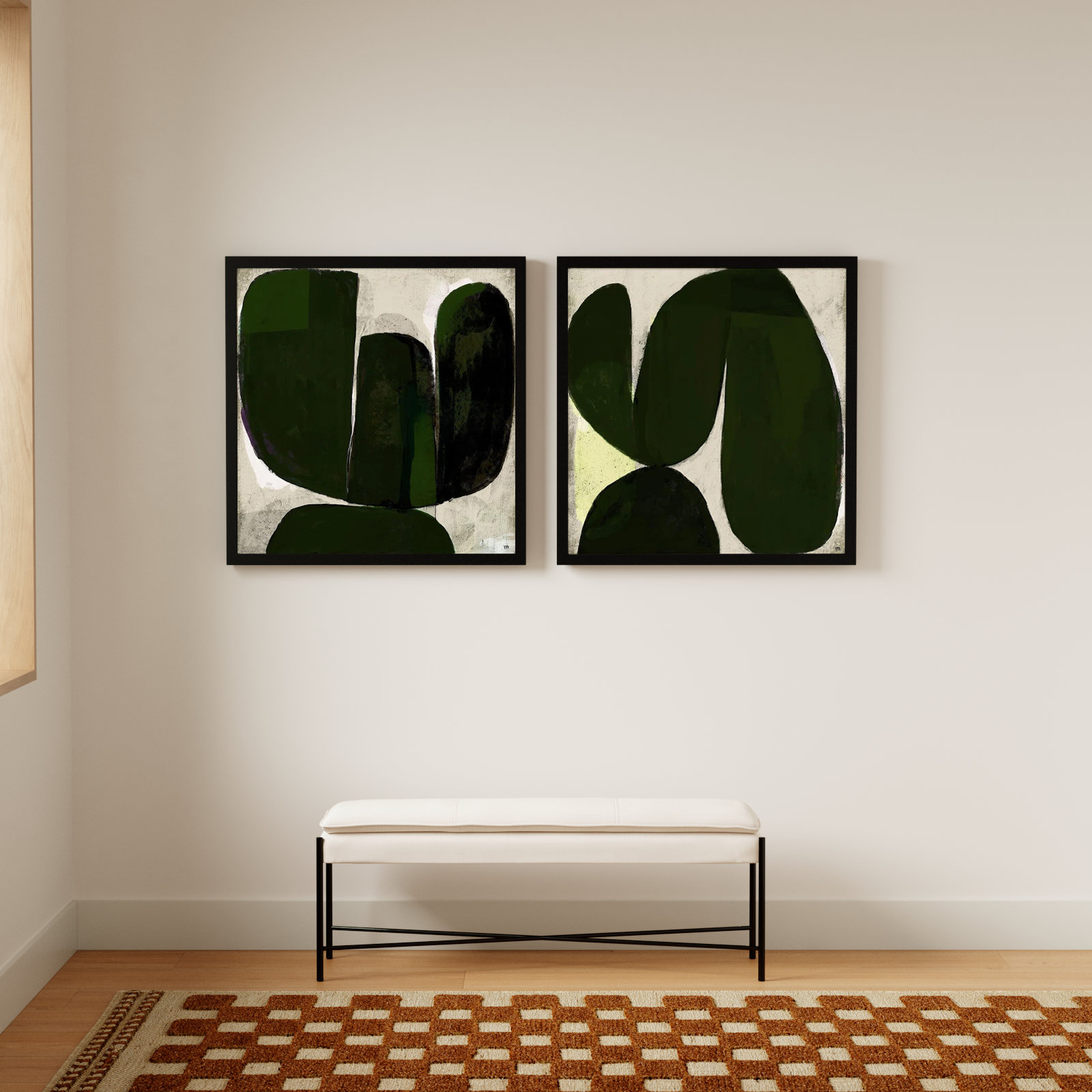 Succulent Set Of 2 by StudioM, Black, 36" H x 36" W x 1.25" D