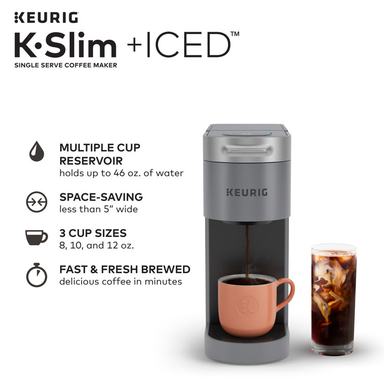 Keurig K-Iced Essentials Iced and Hot Single-Serve K-Cup Pod Coffee Maker  Gray