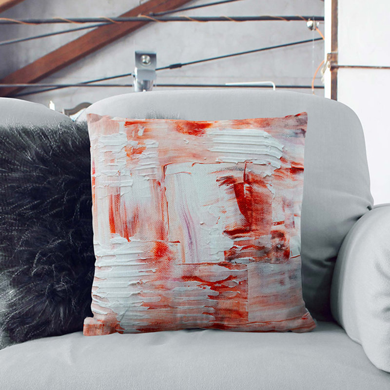 Abstract Square Throw Cushion, 55 x 55 cm, White