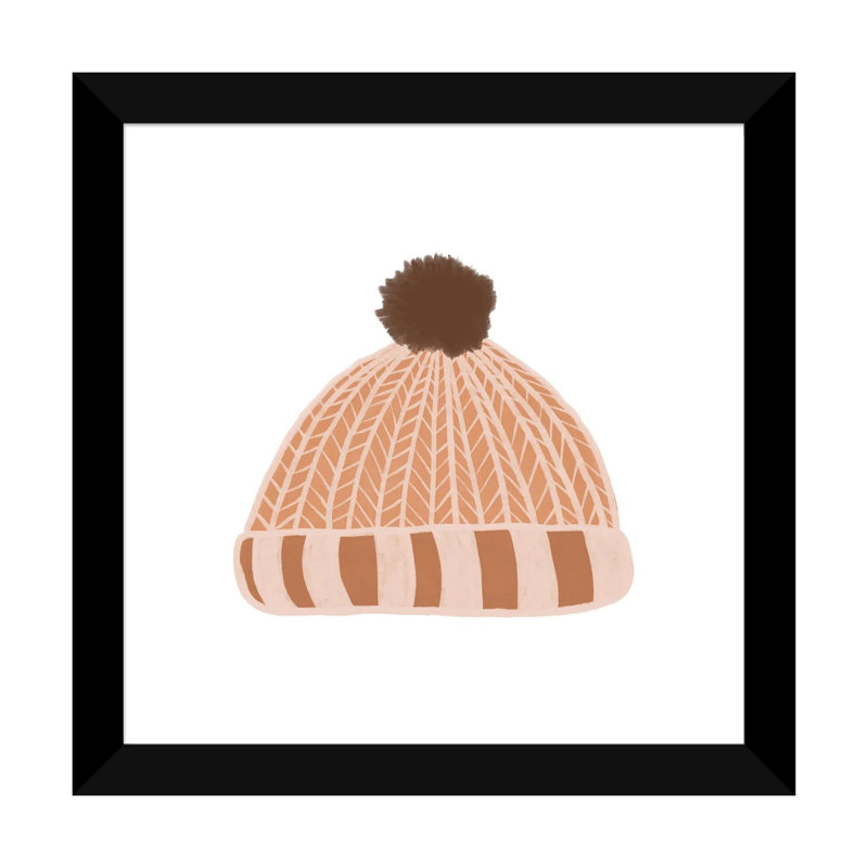 "Bonnet laineux" par Orara studio-reproduction d’art, H 16 po x l 16 po x p 1 po, Papier encadré noir, Blanc