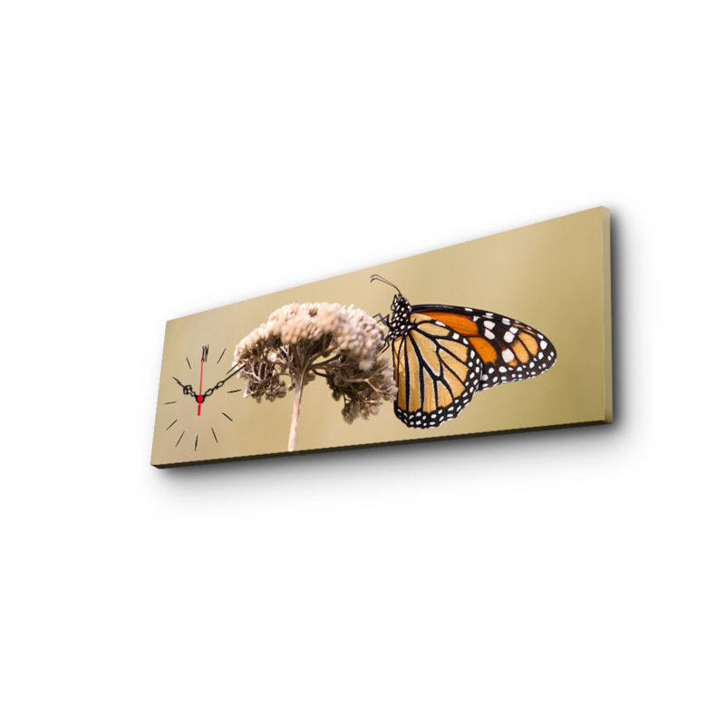 Horloge murale élégante en toile 11,8 po x 35,4 po | Toile 100% suède avec cadre 100% bois (épaisseur: 1,2 po) | Décoration élégante pour le salon, la chambre à coucher et le bureau, design intemporel