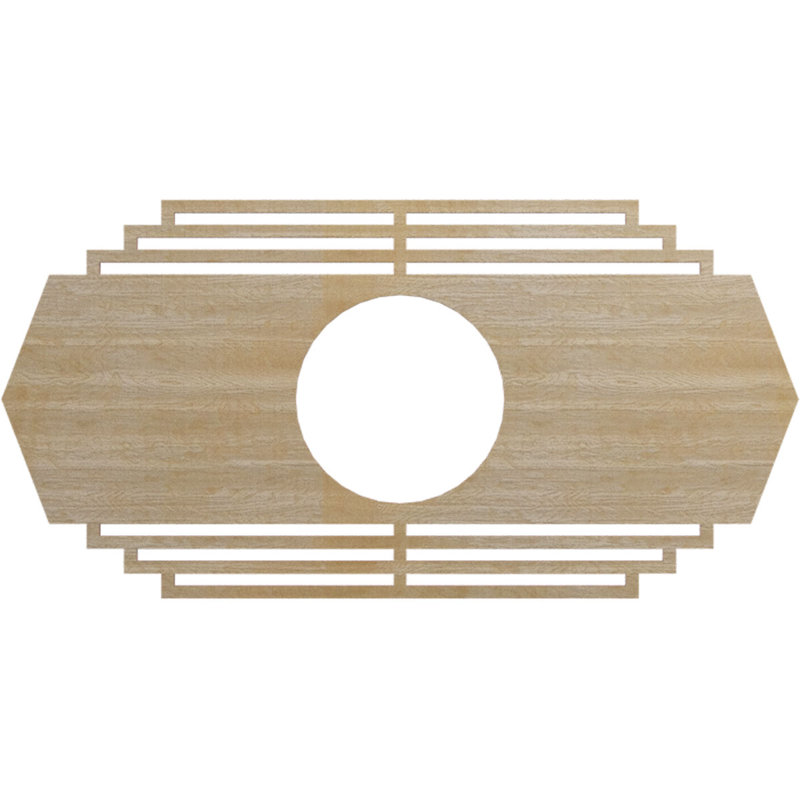 Médaillon de plafond en bois Chrysler, Hickory, H 18 po x l 36 po x P 0,38 po