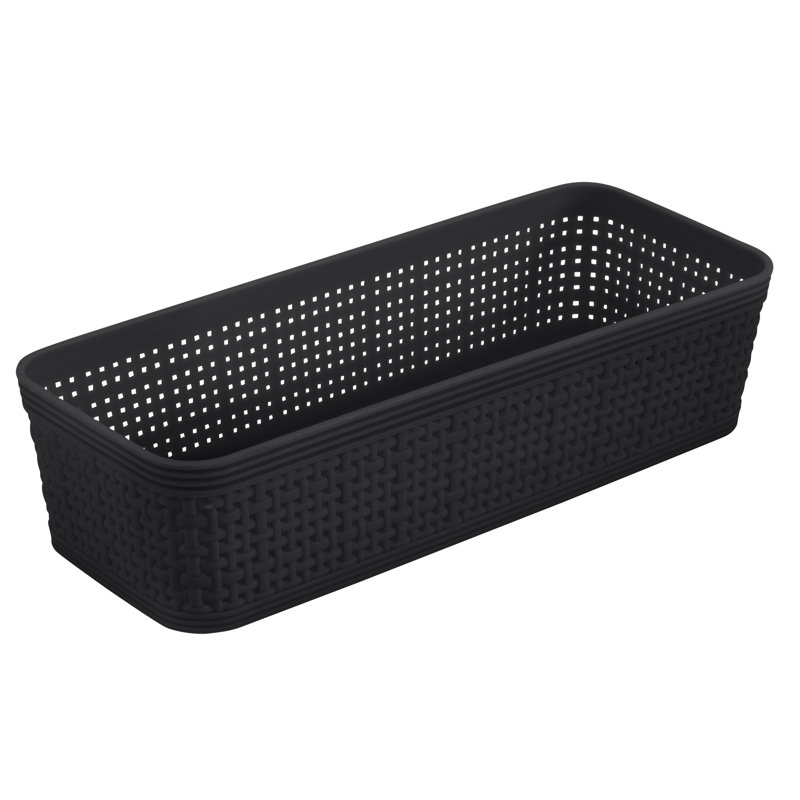 Rebrilliant Plastic Decorative Bin, Black