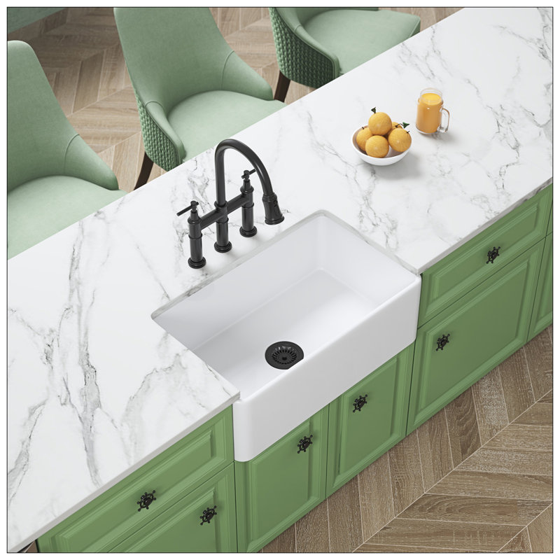 Farmhouse/Apron Front White Ceramic Kitchen Sink