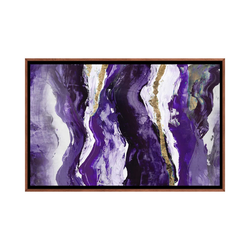 Effectus II, Mauve, Cadre classique en bois avec cadre flottant, H 26 po x l 40 po