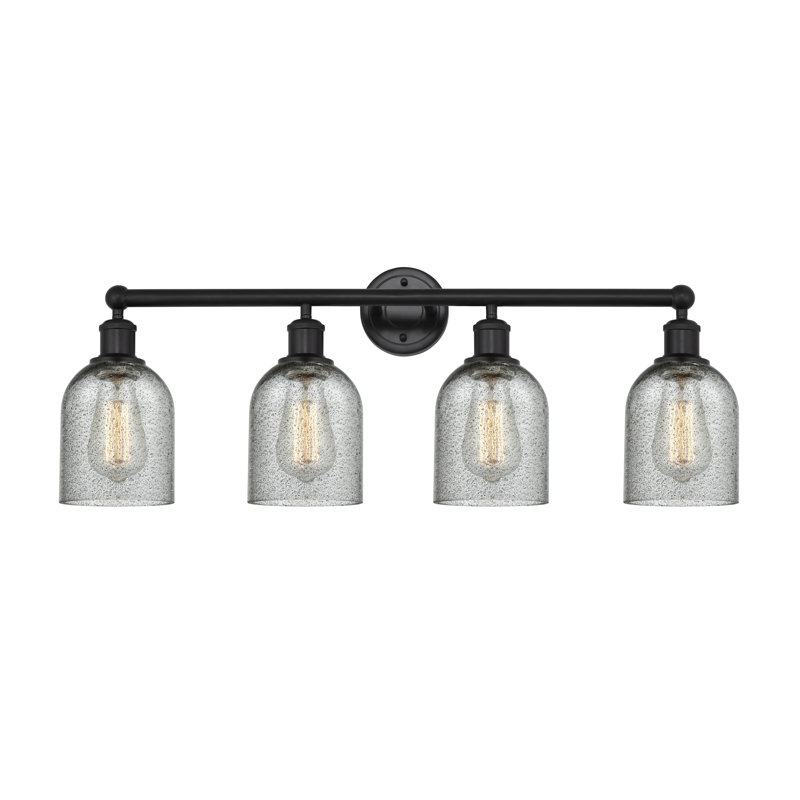 Éclairage pour meuble-lavabo 4 lumières 32 pouces Reiko, Noir mat, Gris anthracite