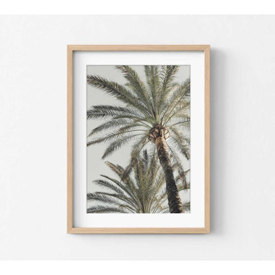 Impression d'art tropical tropical: palmiers ensoleillés - décor bord de mer