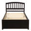 Structure de lit simple avec lit gigogne en bois et espresso