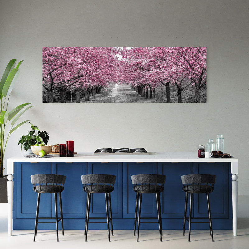 Pink Blossom Path by Melanie Viola - Wrapped Canvas Panoramic Print, 50.8 cm H x 152.4 cm W