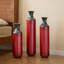 Ensemble de 3 grands vases de plancher rustiques en métal au fini artisanal, texture brûlée à la main pour un décor de maison de campagne moderne et industriel