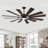 Modern Wood Windmill  Ceiling Fan with Light, Dual-Finish 12 Blades for Indoor/Outdoor-401165918