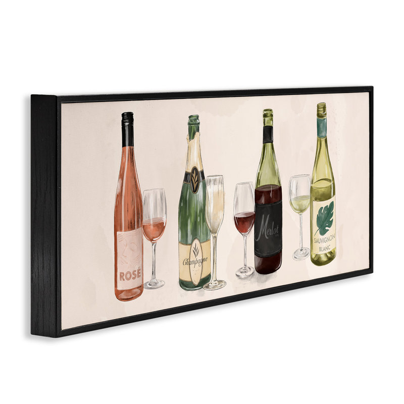 Diverses bouteilles de champagne encadrées par estampe numérique par The Evening, H 10 po x l 24 po x P 1,5 po