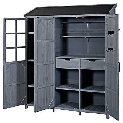 Large Patio Garden Shed With Workstation