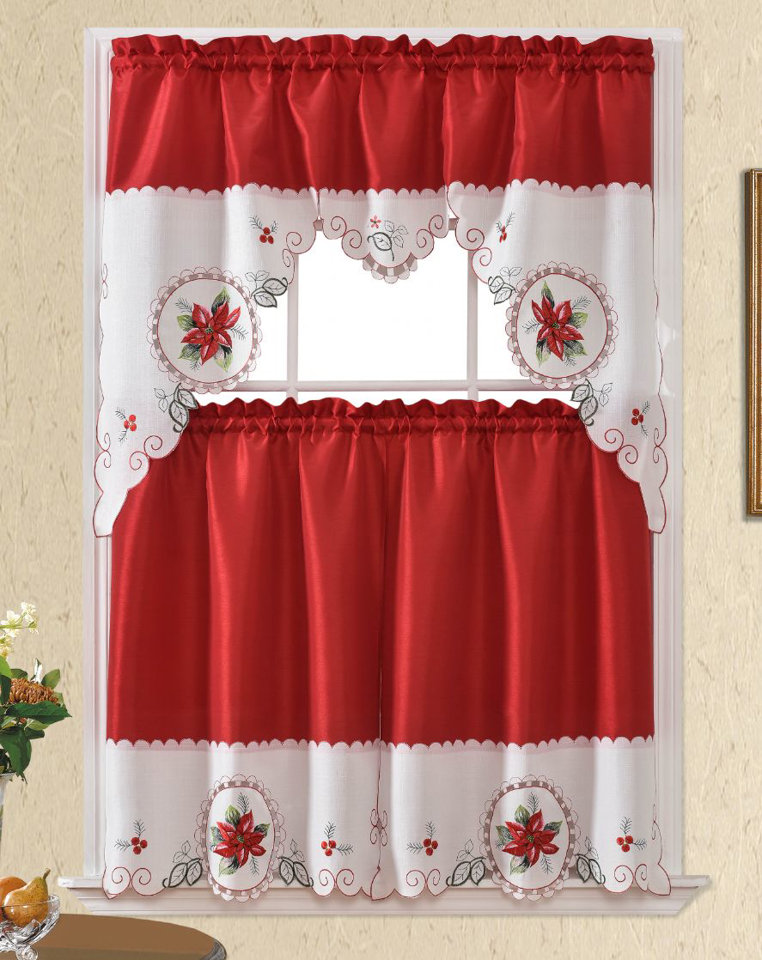 Charlton Home® BT463 RED KITCHEN CURTAIN | Wayfair