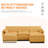 102" Corduroy L-Shaped Couch 3-Seater With Movable Ottoman-1842814030