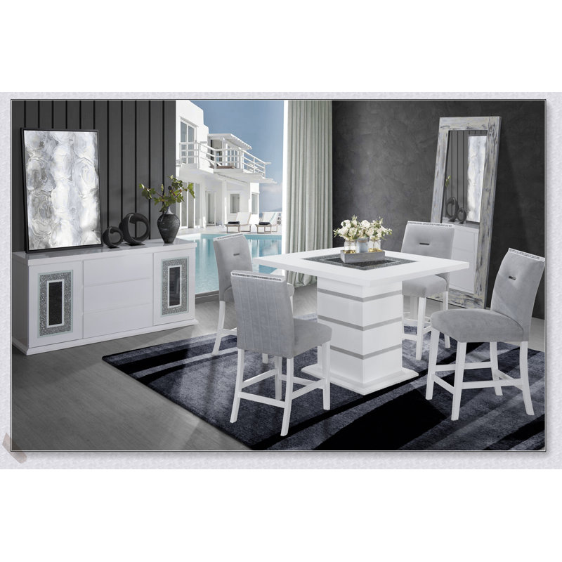 Ensemble de table de bar et de tabouret de bar ARIYA pour cuisine moderne, durable et élégant avec un design compact pour les petits espaces