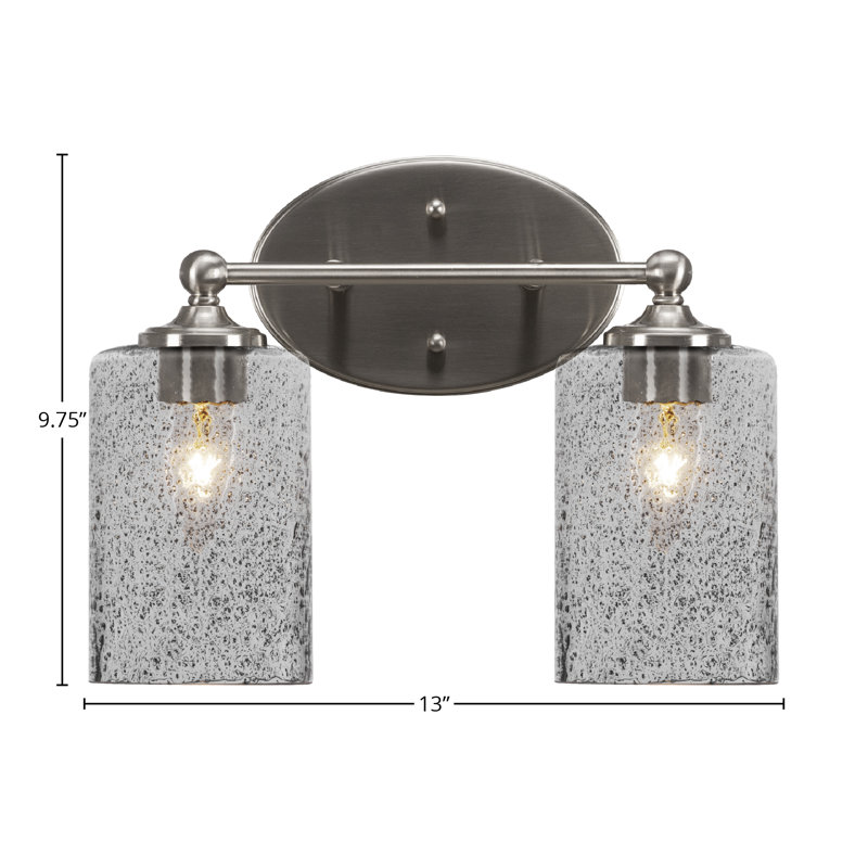 Barre de salle de bain légère Aitkens avec verre à bulles 4 po, Nickel brossé, 2